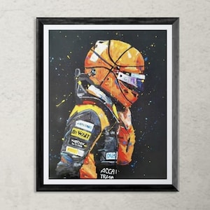 Lando Norris McLaren Formula 1 Original Art Acrylic on Canvas 16x20in