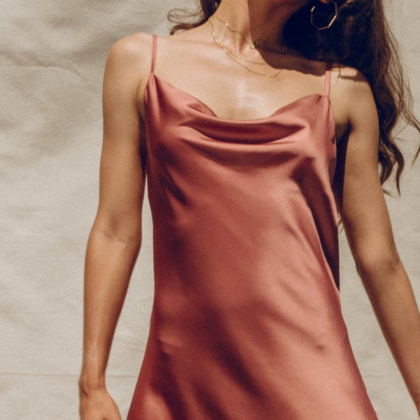 midi slip dress silk