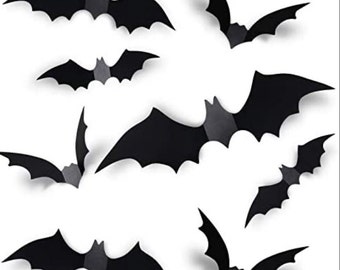 Decoración de murciélagos de Halloween / 60pc / backsticker