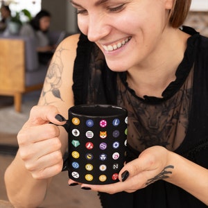 Crypto Coins Mug, Top 80 Crypto, Crypto Mug, Crypto Lovers Gift, Crypto Icons Mug, Crypto Traders Gift, Bitcoin Mug, Cryptocurrency Mug