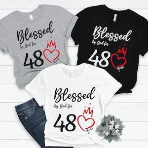 48th Birthday Shirt, Blessed By God 48 Years Tshirt, 48th Birthday Gift for Women, 48th Birthday Gift Idea, Mom 48th Birthday, 1974 Birthday