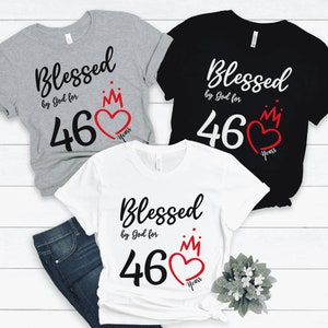 46th Birthday Shirt, Blessed By God 46 Years Tshirt, 46th Birthday Gift for Women, 46th Birthday Gift Idea, Mom 46th Birthday, 1976 Birthday