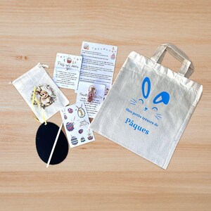 Kit de hada de conejo de Pascua: bolsa de búsqueda de huevos, pulsera mágica, polvo encantado, tatuajes que brillan en la oscuridad y carta de conejo de Pascua.