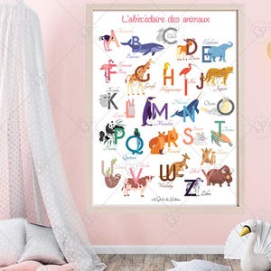 Poster ABC degli animali: decorazione per la cameretta dei bambini
