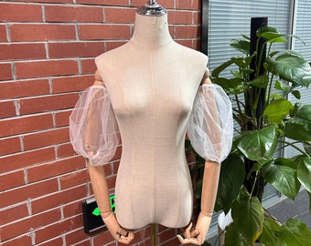 Pure Puff Tulle Bridal Sleeves/ Detachable Sleeves for Wedding Dress/ Removable Bridal Sleeves/ Custom Wedding Sleeves/Wedding Accessory
