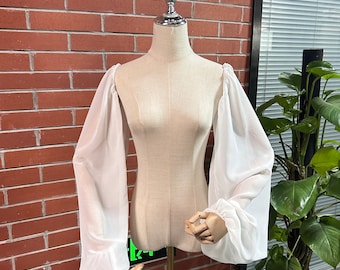 Ivory Chiffon Long Bridal Sleeves, Detachable Sleeves for Wedding Dress, Removable Sleeves, Custom Any Color/Size Sleeves, Wedding Separates