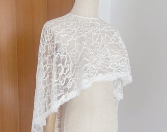 Lace Bridal Cape, Lace Bridal Capelet ,Beach Wedding Shoulder Cape Veil, Outdoor Event Accessories, Dress Partner
