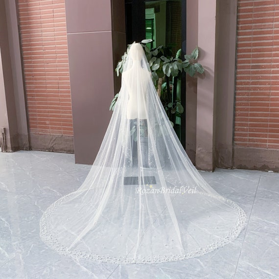 Sparkling cathedral champagne veil Sparkly Blingbling Glitters Bridal Veils 3 Meters Long  main image 2