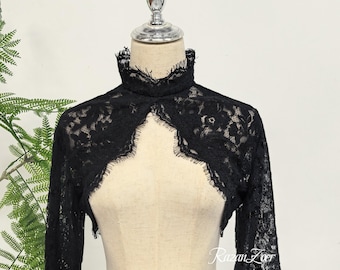 Black Chantilly Lace Sleeves, Off-White Bridal Arm Sleeves Cover-Up, Wedding Boleros