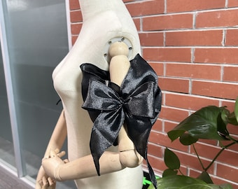 Mangas nupciales de brazo de pajarita negra / mangas desmontables para vestido de novia / mangas nupciales de bíceps extraíbles / decoración de brazos