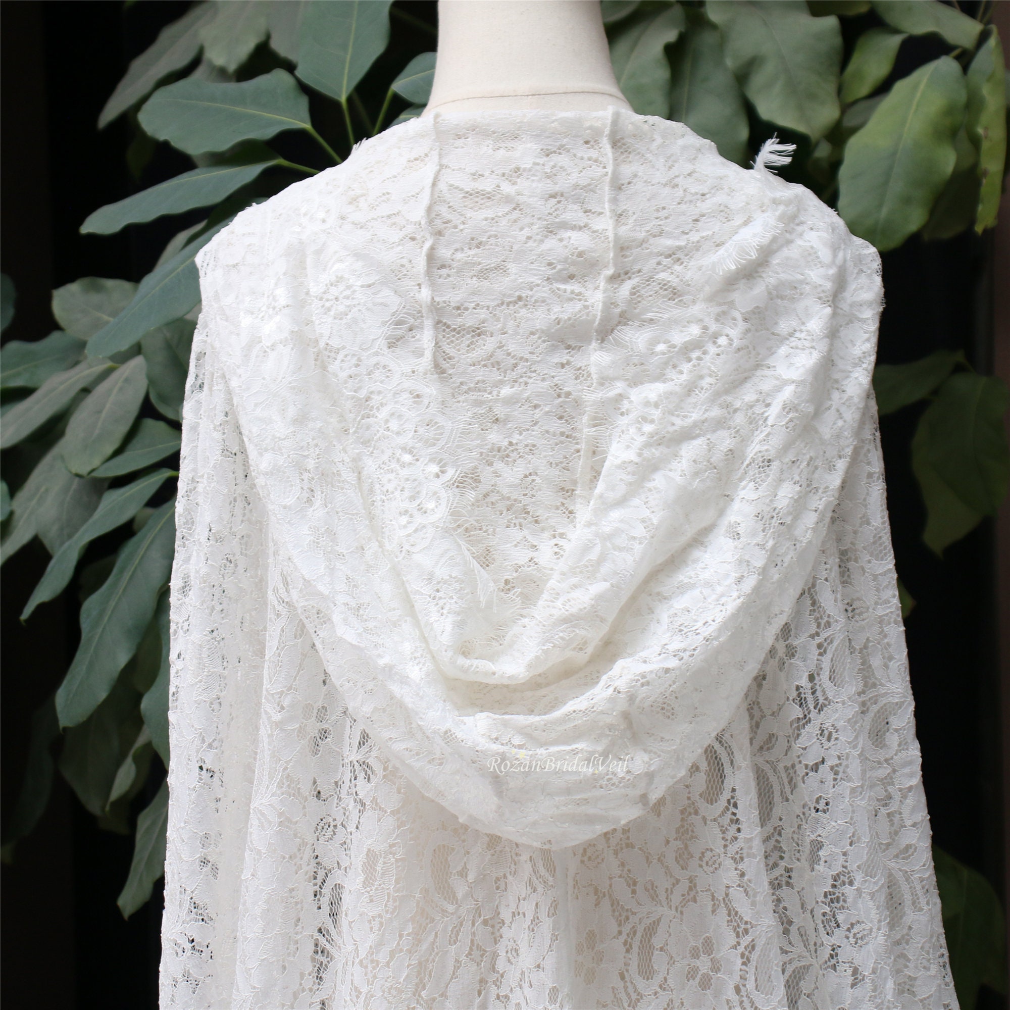 Lace Bridal Cape/unique Wedding Cape Veil/with Hood/ivory Etsy UK