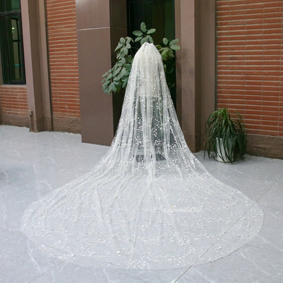 Silver 2024 wedding veil
