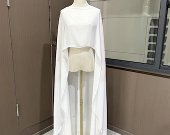 Ivory Silk Chiffon Bridal Cape, Bridal Cape Train,Beach Wedding Shoulder Cape Veil, Outdoor Event Accessories, Dress Partner