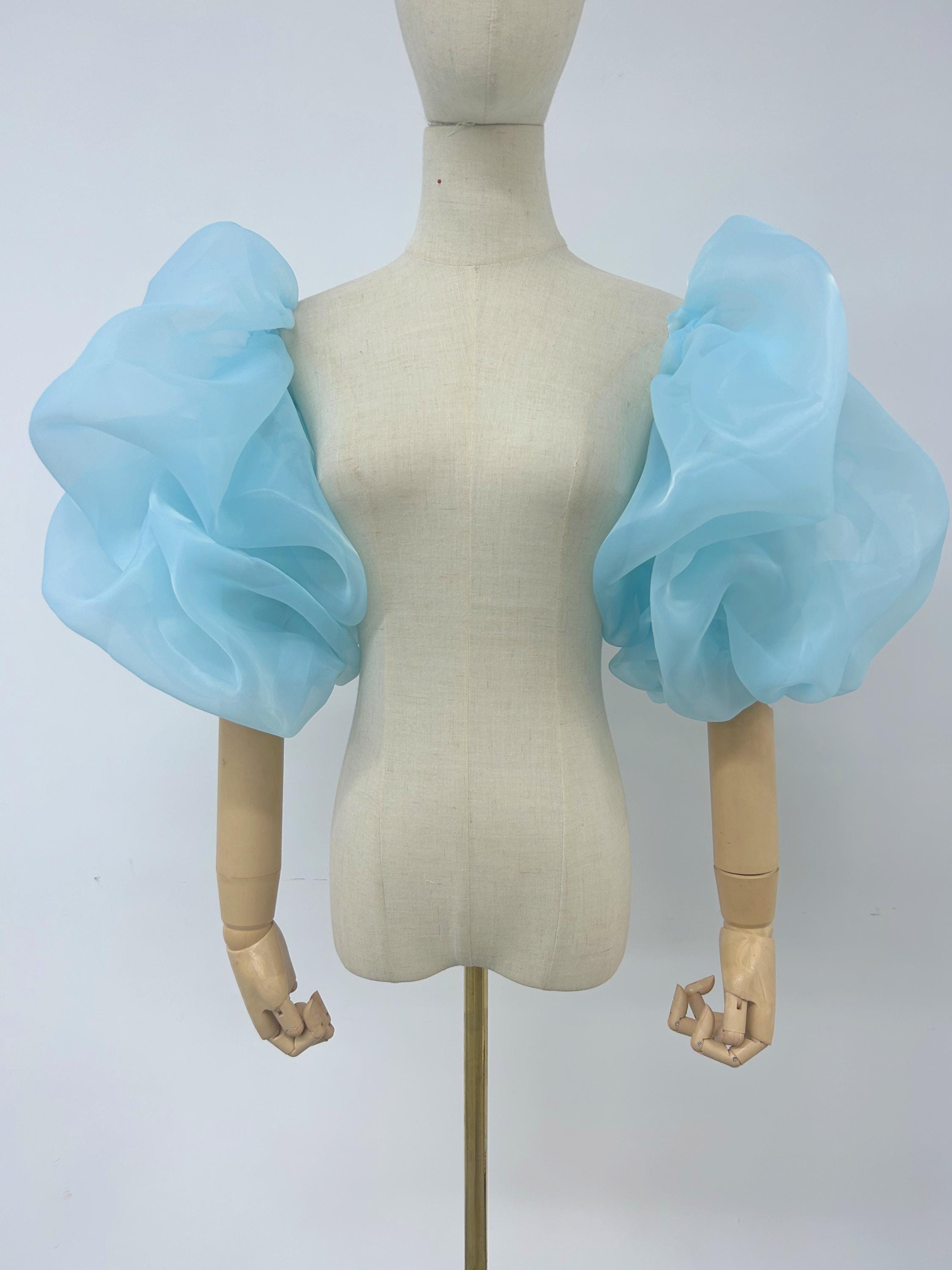 blue dress mamma mia Lavena Floral Balloon Sleeve Midi Dress