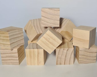 42mm x 42mm Pine Wood Blocks - DIY Craft