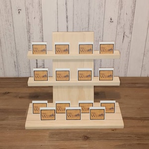 3 Tier Earring Card Stand - Solid Pine