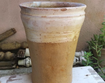 XL - Antique glazed terracotta confit vase dating back to the late 1800s, Grottaglie (Apulia - Italy)
