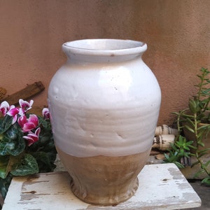 Vase à fleurs en terre cuite émaillée datant des années 30, (Toscane - Italie)