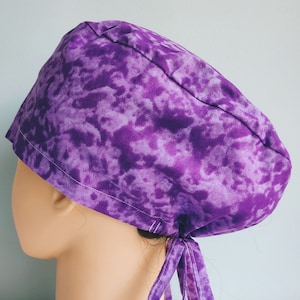 Surgical cap Scrub hat purple cotton