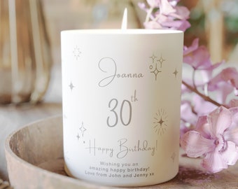 Personalized 30th Birthday Candle – Coconut Wax, Essential Oils