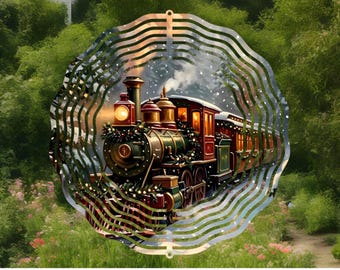 train wind spinner,Christmas train,train lover,Christmas decor,train gift,train decor,train design,Christmas gift,garden decor,friend gift