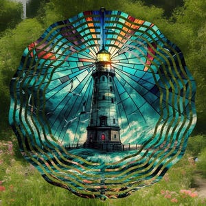 wind spinner,lighthouse spinner,lighthouse decor,nautical home decor,lighthouse gift,lighthouse garden,garden decoration,,friend gift,cowork
