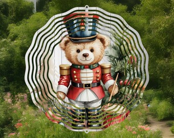 Christmas bear wind spinner,Christmas home decor,Christmas gift,bear lover,Christmas bear decor,farmhouse decor,garden decor,friend birthday