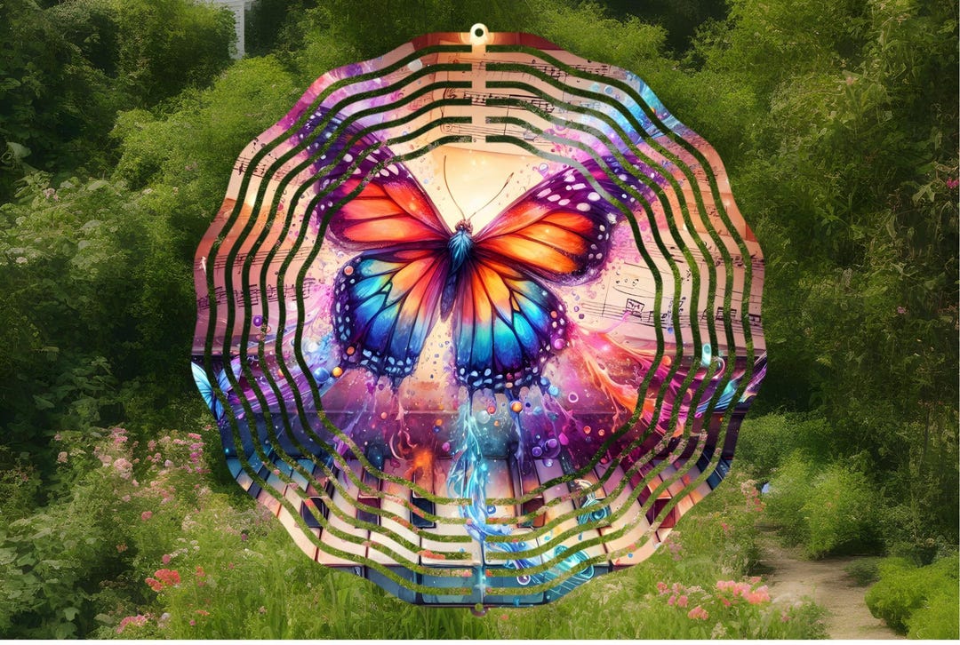 Butterfly Wind Sim Butterfly Wind Spinner,whimsical Design Butterfly Gift,music Lover - Etsy