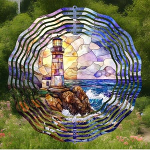 wind spinner,lighthouse spinner,lighthouse decor,nautical home decor,lighthouse gift,lighthouse garden,garden decoration,,friend gift,cowork