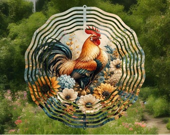 rooster wind spinner,rooster gift,rooster lover,rooster decor,country rooster,farmhouse gift,farmhouse decor,garden decor,friend birthday gi