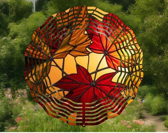 fall leaves wind spinner,fall home decor gifts,fall lover,maple leaves decor,farmhouse decor,country decor,garden decor,friend birthday gift