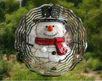 snowman wind spinner,festive snowman,cute snowman decor,cute snowman gift,snowman lover gift,Christmas home decor,garden decor,friend gift