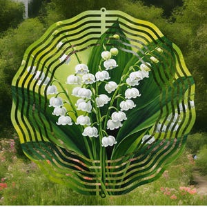 wind spinner,lily of the valley,lily of the valley home decor,lily of the valley gift,flower decor,farmhouse decor,garden decor,friend gift,