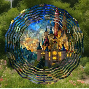 wind spinner,castle decor,castle garden,castle gift,castle design,home decor,fairytale decor gift,garden decor,,friend gift,coworker gift