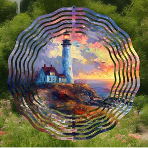 wind spinner,lighthouse spinner,lighthouse decor,nautical home decor,lighthouse gift,lighthouse garden,garden decoration,,friend gift,cowork