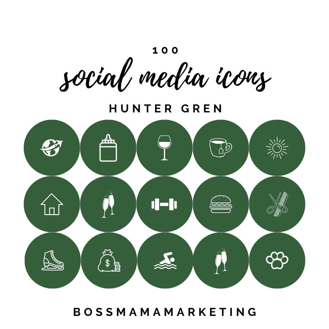 100 iconos de portada destacados de Instagram, historias de Instagram  minimalistas, destacados de Instagram, tema de Instagram verde hunter,  Instagram