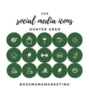 100 Instagram Highlight Cover Icons, Minimalistische Instagram Stories, Instagram Highlights, Hunter Green Instagram Theme, Boho Instagram