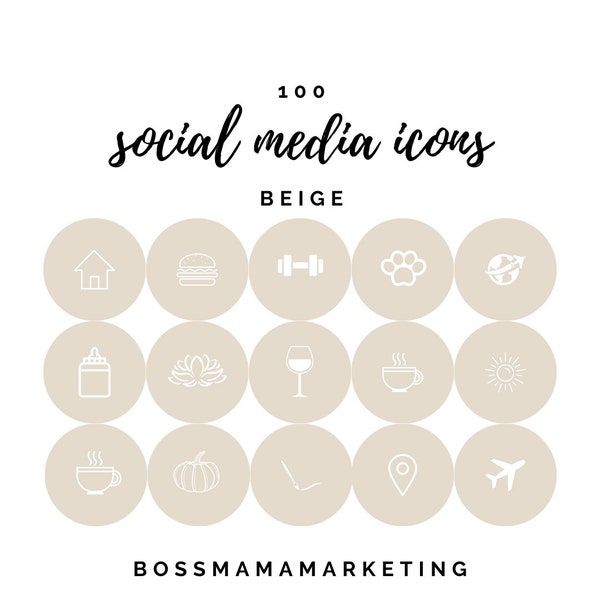 100 Instagram Highlight Cover Icons, Minimalist Instagram Stories, Instagram Highlights, Beige Instagram Theme, Boho Instagram Highlights,