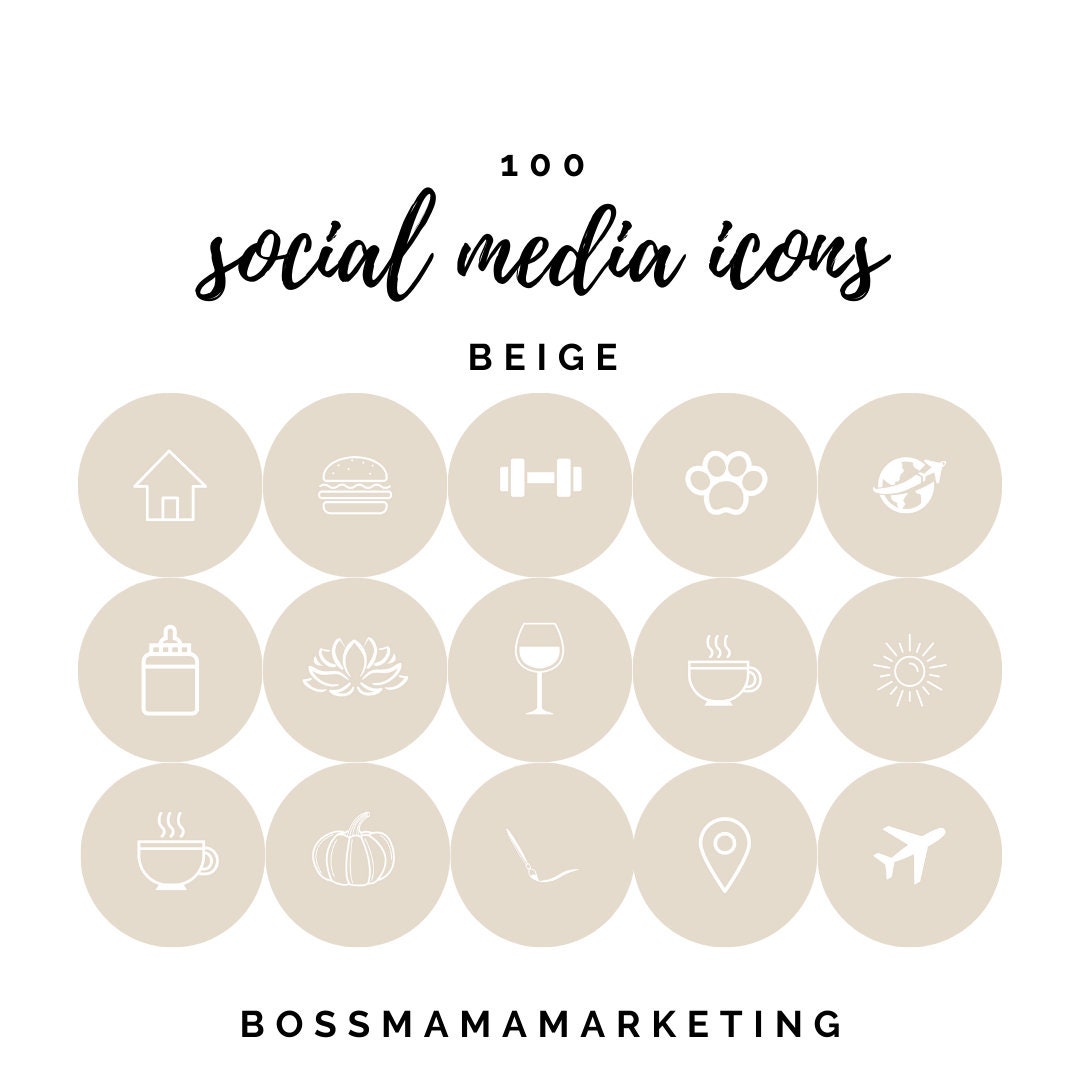 100 Instagram Highlight Cover Icons, Minimalist Instagram Stories, Instagram  Highlights, Beige Instagram Theme, Boho Instagram Highlights, 
