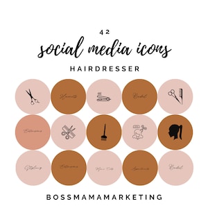 42 Hairdresser Instagram Highlight Cover Icons, Minimalist Instagram Stories, Instagram Highlights, Hairdresser Instagram Theme, Neutral