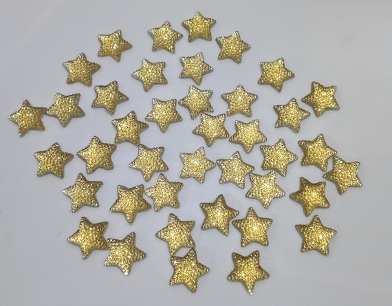Gold FROSTED STAR RHINESTONES flatback for Crafting / Scrapbooking Packs of  40 Pieces 