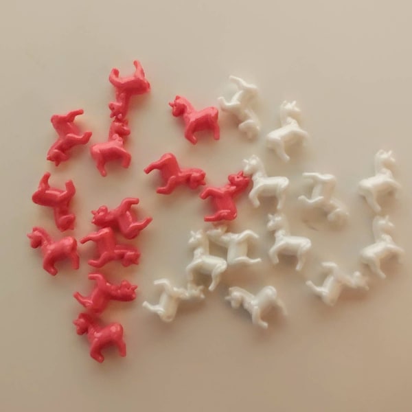 UNICORN MIX Pink & White Unicorn BEADS For Crafting-- 24ct Packs