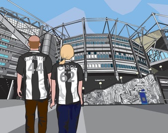 Personalised Newcastle United Football Stadium Custom Print | Personalised Newcastle United Football Gift | Christmas Football Gift