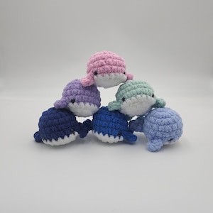 Mini Worry Whale - Stress Buddy Ball | Squishy Worry Pet | Crochet Stress Ball With Eyes | Fidget Toys | Desk Toys | Worry Pet
