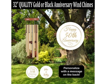 50th Anniversary Wind Chime, Gift, 50th Anniversary Wind Chimes, Anniversary Gift, Custom Gifts, Wind Chimes, Golden Anniversary Gift