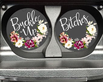 Eyes ON The Road Set of 2 Set of 2 Funny Car Coasters Cup Holder Coasters Gift for Her Car Coasters New Car Gift 