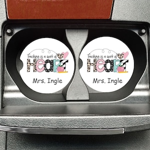 Teacher Car Coaster, Teacher Appreciation Gifts, Set of 2, Cup Holder, Car Accessory, Teacher Gifts, Coaster