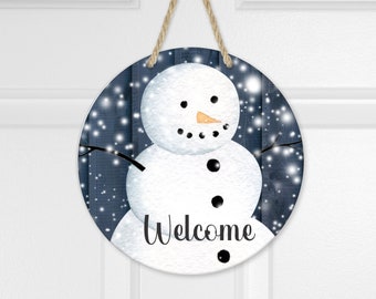 Snowman Hanging Sign, Winter Decor, Welcome Snowman, Wall Decor, Decoration, Snowman, Christmas, Snow Sign, Snowman Sign, Winter, Welcome