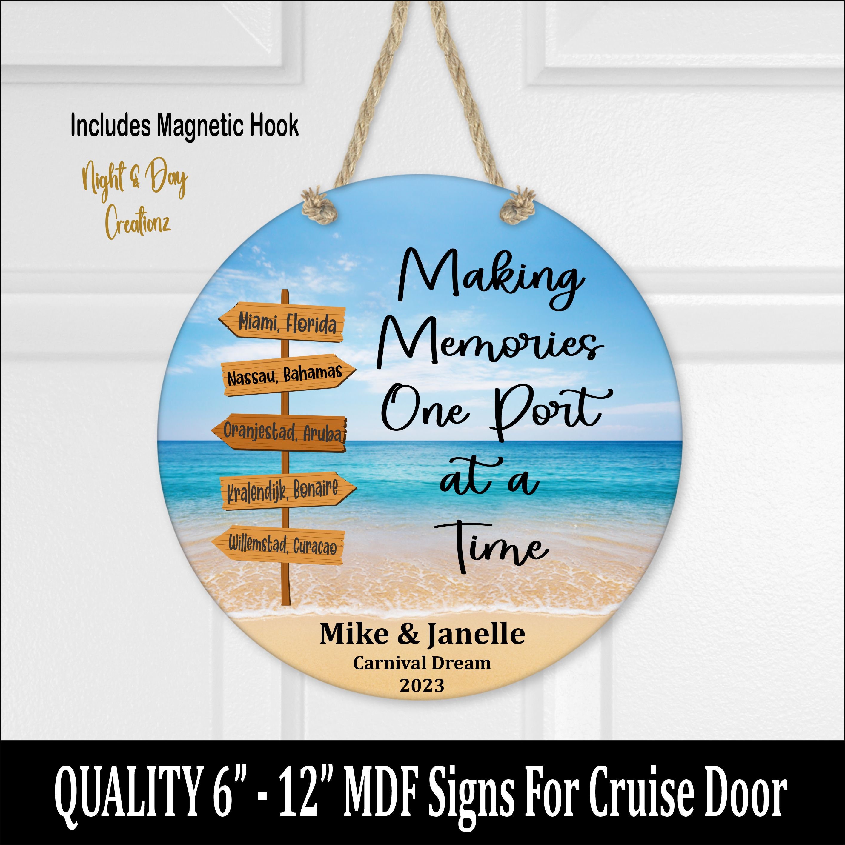 Personalized Cruise Door Sign: Making Memories MDF Magnet - Etsy