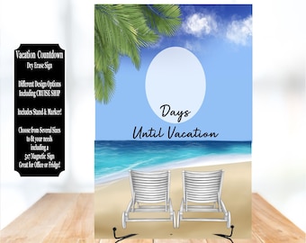 Vacation Countdown, Countdown Sign, Cruise Countdown, Beach Countdown, Sign, Dry Erase, Vacation Gifts, Beach Vacation, Girls Trip